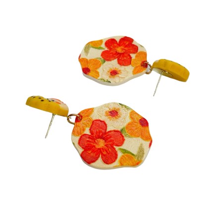 earrings stud plexiglass flower girl1